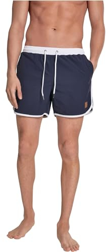 Urban Classics Retro Swimshorts Short, Bleu (Navy/White 01200), Small Homme