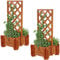 Melko 2X Pots de Fleurs en Treillis pergola en Arc Rose + jardinières Treillis Bois Arc