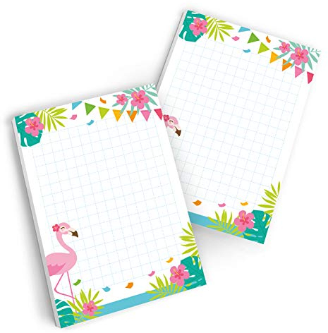 Junaversum 10 Mini-Notizblöcke FLAMINGO Mitgebsel Gastgeschenk beim Geburtstag Kindergeburtstag Hochzeit Taufe Mädchen