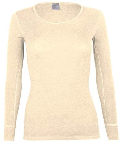 wobera ANGORA Damen Langarmunterhemd mit 70% Schurwolle und 30% Seide