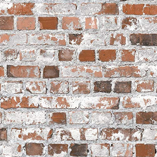 Muriva Loft Brick Red Wallpaper J64528 - Faux Brick Stone Wall Urban Living