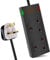 ExtraStar 2 Way Double Socket Power Mains Extension Lead 2M Metre Cable - Surge Protected British Approved 13A - Black