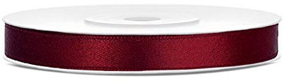 Satinband 25m x 6/12/25/38/50/100mm Geschenkband Schleifen (bordeaux (bordo), 6mm)