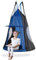 GOPLUS Ø100 cm Nestschaukel mit Zelt, Schaukel bis 150 kg Belastbar, Höhenverstellbar 100–180 cm, Hängeschaukel mit Tür & Fenster, Gartenschaukel für Kinder & Erwachsene, Outdoor & Indoor (Blau)