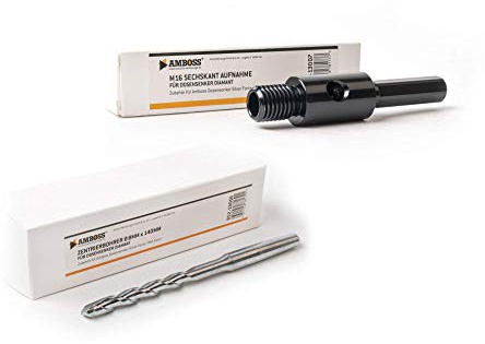 Amboss 6-kant Adapter M16 inklusive Zentrierbohrer und Auswurfkeil für Dosensenker, Bohrkronen