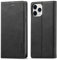 QLTYPRI Hülle für iPhone 12 Mini, Vintage Matte Handyhülle mit Kartenfach Geld Slot Ständer PU Ledertasche TPU Bumper Flip Schutzhülle Kompatibel mit iPhone 12 Mini - Schwarz