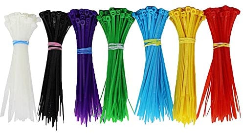 Coloured Assorted Cable Ties 140Pk 100mm x 2.5mm Nylon Plastic Zip Tie Wraps