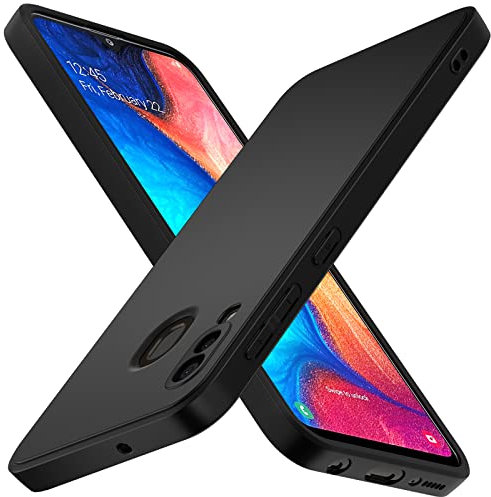 ivoler Silikon Hülle für Samsung Galaxy A20e / A20 e mit Kameraschutz, Ultra Dünne Weiche Stoßfest Schutzhülle Flexible TPU Matte Schwarz Handyhülle Kratzfest Case Cover