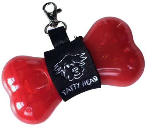 Tatty Head Dog Treat Dispenser And Recall Training Aid - Easy To Use Dog Treat Holder - Just Shake to Recall - Clip To Lead or In-Pocket, Ideal For Walks, Suits Both Dogs and Puppy - Bright Red