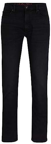 HUGO Herren 734 Schwarze Extra Slim-Fit Jeans aus bequemem Stretch-Denim Schwarz, 32W/34L