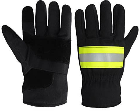 Gant Coupe-feu Gants de Lutte Contre Incendie Gants de Sécurité Caoutchouc Ignifuge Gant Protège Chaleur Gants Soudeur Antidérapant Gants Jardinage Homme Femme pour Soudeur Pompier BleuMarine Taille