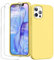GOODVISH 3 in 1 Designed for iPhone 12 Case, iPhone 12 Pro Case with 2 Screen Protector, Liquid Silicone Soft Phone Case with Microfiber Lining Shockproof Full Protection Cover 6.1inch, Yellow