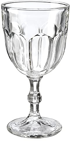 Nordring Country Weingläser Wassergläser mit Stiel dickwandige Gläser Vintage spülmaschinenfeste Weingläser 16,9 cm hoch, transparent, Glas, fasst ca. 310 ml