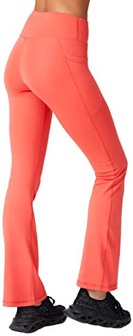 LOS OJOS Damen Bootcut Yogahose - Hohe Taille Workout Bootleg Yoga Leggings mit Bauchkontrolle