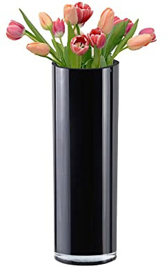 CYS Excel Vase cylindrique en verre noir (hauteur : 30,5 cm profondeur : 10,2 cm) | Plusieurs choix de tailles de vase en verre | arrangements de table de mariage