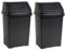 JMS we create smile (𝐒𝐞𝐭 𝐨𝐟 𝟐) Swing Bin Under Kitchen Cabinet Dust Bin Storage Bin Food Grade Plastic Swing Top Waste Rubbish Garden Compost Bin - Made in UK (Small (8 Litre), Midnight Black)