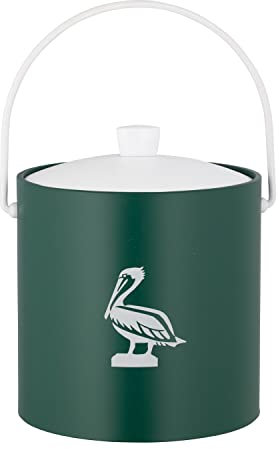 Kraftware 94066 Pastimes Collection 3qt Ice Bucket, Pelican, Tropic Green 3 Quart, Leatherette