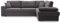 Ecksofa FESTINA 290/230 mit schlaffunktion und Bettkasten - L-förmig - Stoff Cordstoff - Eckcouch mit dekorativen Kissen (RECHTS, POSO 022 Dunkelgrau)