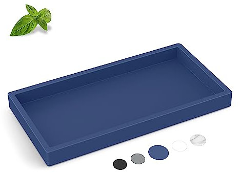 EG-SIPRO Vassoio da bagno in silicone ispessito di alta qualità, dispenser di sapone rettangolare durevole infrangibile per piano di lavoro