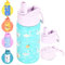HYDRATE Bottles Trinkflasche Kinder Edelstahl - 350ml - Flamingo-Aufdruck mit rosa Deckel - Einhandbedienung - Edelstahl Wasserflasche Stainless Steel Thermosflasche Kinder
