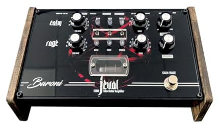 Baroni Lab Jeval 150W Hybrid High-Gain Gitarrenverstärker in Pedalform mit Seitenpaneelen aus Echtholz