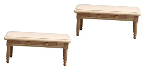 Holibanna 2st Kleines Couch Tisch Tisch Puppenhaus Esstisch Miniatur-puppenmöbel Esstisch Miniatur Mini-küchentisch Mini- Puppenhaus- Zubehör Jahrgang Holz Spielzeug Kind