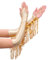 Brishow Damen Lange Pailletten Quaste Handschuhe Satin Fingerlose Handschuhe 1920er Opera Kostüm (Gold)