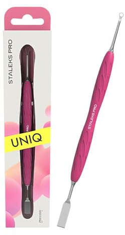 STALEKS PRO by Natury Nails Doppelter Nagelhautschieber mit Gummy Silikongriff, Edelstahl UNIQ (PQ-11/1)