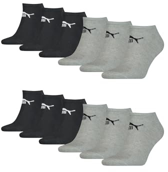 PUMA Unisex Sneaker Socken knöchelhoch für Damen Herren 12er Pack