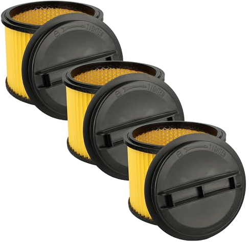 vhbw 3X Faltenfilter Ersatz für Einhell 23.511.13 für Staubsauger - Filter, Patronenfilter, schwarz gelb