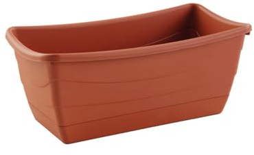 HAC24 Pflanzschale Eckig aus Kunststoff Terracotta 26 x 13 cm Blumenkasten Blumentopf Pflanzentopf Pflanzgefäß