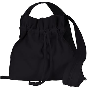 Battle-Merchant Mittelalter Umhängetasche für Damen und Herren aus Baumwolle | Schultertasche oder Schulterbeutel aus Canvas | Karneval Pilgertasche aus Stoff diverse Farben (Schwarz)