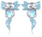 Axolotl Ohrstecker für Frauen - 925 Sterling Silber Blaues Mondstein Ohrringe - Hypoallergen Tier Schmuck - Mexikanisches Geschenk für Damen Mädchen