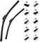 AUTOZOCO Pack de 2 Escobillas limpiaparabrisas coche delantero, multi adaptador, Compatible con la mayoría vehículos, Incluye 10 adaptadores (60cm-40 cm)