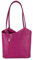 Belli italienische Ledertasche Backpack Classic 2in1 Damen Rucksack Leder Handtasche made in italy Schultertasche - 28x28x8 cm (B x H x T) (Pink Strauss)