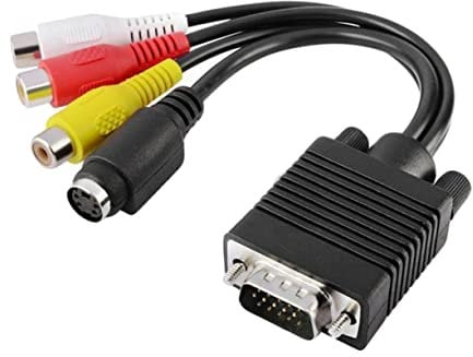 Artibetter 3 Cable Y Cable Electrical Cable Svideo Cable Tv Cable Adapter Cable Rca Cable Vga to Rca Converter Cable Cables Sae Cable Televison Converter Cable Black