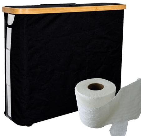 Yplkm Boite Rangement Papier Toilette, Panier À Papier Hygiénique 23 L Avec Couvercle Corbeille De Rangement, Corbeille Porte-Papier Toilette, Organisateur D'Accessoires De Salle De Bains