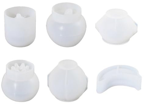 Juego de 6 moldes de silicona con forma de fruta para jabón, plátano, pera, melocotón, limón, resina epoxi