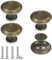 LTMMC 4 Pcs Vintage Kitchen Cupboard Handles Modern Minimalist Drawer Knobs, 30 cm / 11.8 inch Diameter Antique Style Cabinet Brass Door Knobs with Screws，Bronze Drawer Handles and Knobs