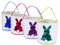 Easter Decoration Easter Bunny Basket for Kids Reusable Easter Egg Baskets Perfect for Girls & Boys Easter Egg Hunts Multicolor