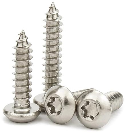 EBAIJQUO M5*18mm Torx Pan Head Wood Screws 304 Stainless Steel Self-Tapping Screws Full Thread for construction & carpentry(50pcs)
