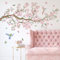 Mayoii Peach Blossom Tree Branch Wall Decals Pink Flower Birds Wall Stickers Bedroom Living Room Sofa TV Background Wall Decor (Muiticolor-Set2, One Size)