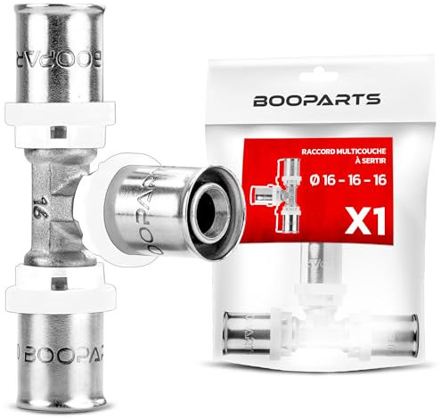 BOOPARTS raccordo multistrato 16-16-16 a crimpare contorno TH - Tee multistrato uguale a crimpare - raccordo idraulico per tubo multistrato 16