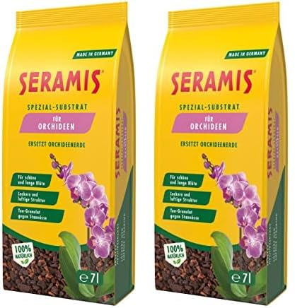Seramis Spezial-Substrat für Orchideen, 7 l – Orchideensubstrat mit Tongranulat und Pinienrinde zur idealen Sauerstoff- und Nährstoffversorgung, ton (Packung mit 2)