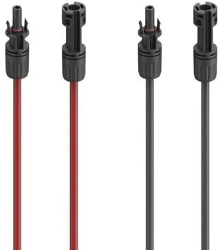 Hama Solarkabel 4mm² Verlängerung 5m, 2er Set (MC4 Kabel, Solarkabel Verlängerung, sicher, flexibel, kompatibel mit Allen Solaranlagen und Balkonkraftwerk, Verlängerungskabel IP65) rot u. schwarz