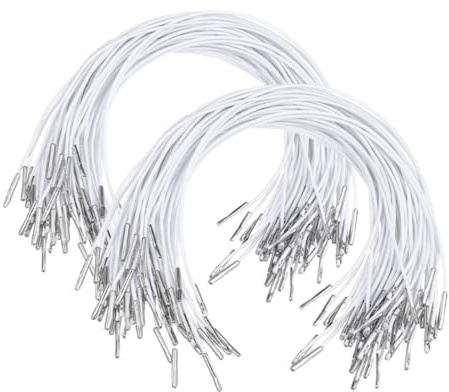 EXHUMKY 200 Stück Elastisches Hutband mit Metallösen Rundes Elastisches Gummikordelband Leicht Handhabbar und Tragbar für Buchbindung und Partyhüte