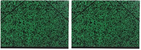 Clairefontaine - Ref 93244C - Annonay Art Folder - 50x70cm Size, Elastic Strap Closure, 30mm Spine, White Paper Lining, Acid Free - Suitable for Transporting Artwork, Green (Pack of 2)