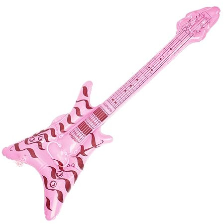 POPETPOP Chitarra Gonfiabile Decorativa 80S per Feste Musicali Strumento Gonfiabile in PVC Resistente Design Realistico Accessorio per Party a Tema Rock