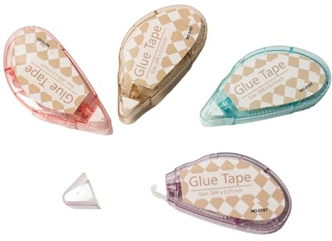 Qaonsciug 4Pcs Double Side Adhesive Tape Roller 8mmX8M Double-Side Tape Runner For Card Making Scrapbooking Album 32M In Total Scrapbook Adhesive Roller