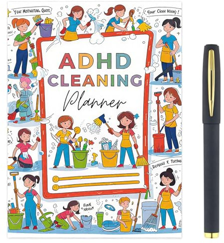 Adhd Cleaning Planner,Chore Chart for Adults, Cleaning Schedule and Checklist Organizer Cleaning Schedule and Checklist Notebook, Daily Weekly Monthly Schedule Household Cleaning Checklist Planner